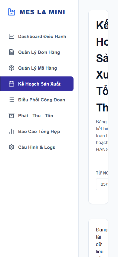 Giao Diện Mobile - Kế Hoạch Sản Xuất