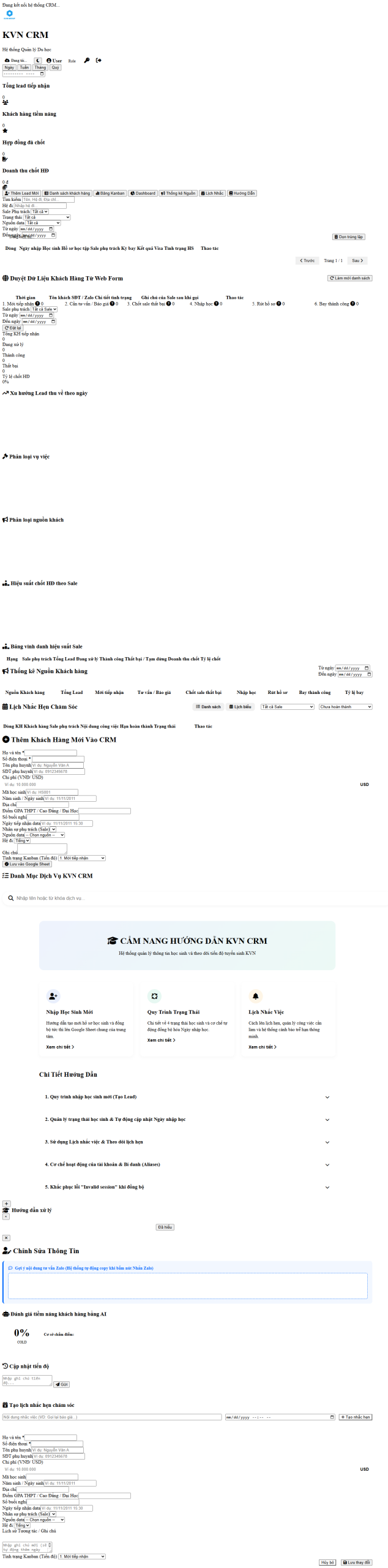 Hệ Thống Quản Lý CRM và Du Học EduCRM - GAS Web App 1 Hệ Thống Quản Lý CRM và Du Học EduCRM - GAS Web App