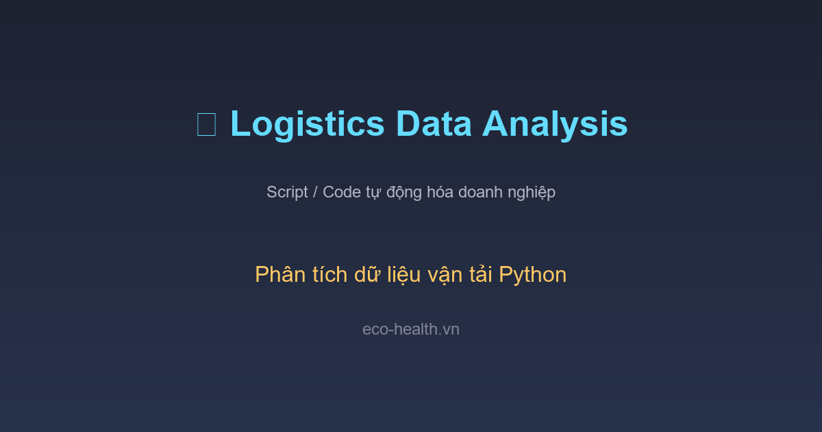 Công Cụ Phân Tích Dữ Liệu Logistics - Python