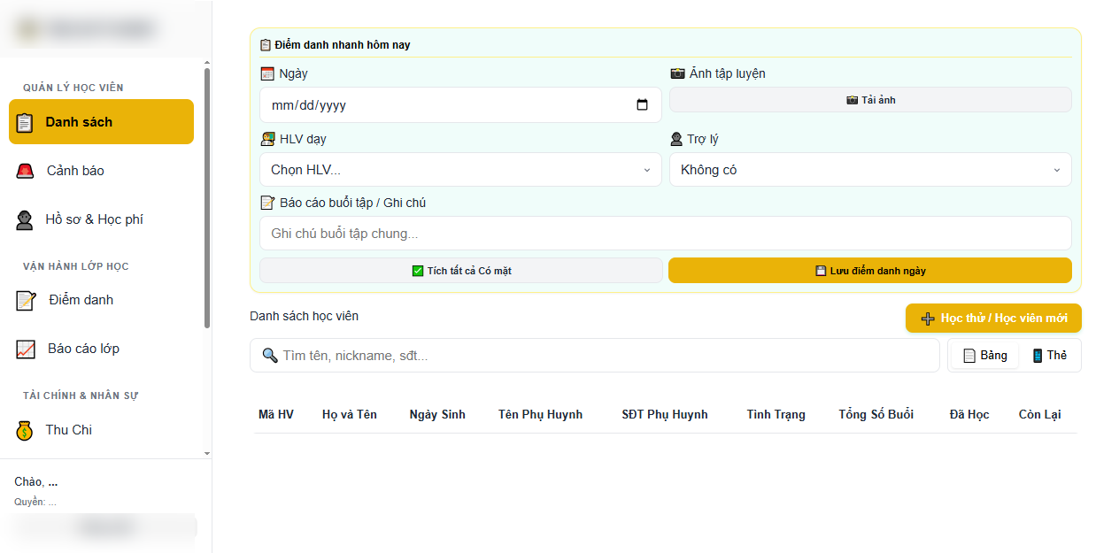 Hệ Thống Quản Lý Học Viện Bóng Đá StarLink - GAS Web App