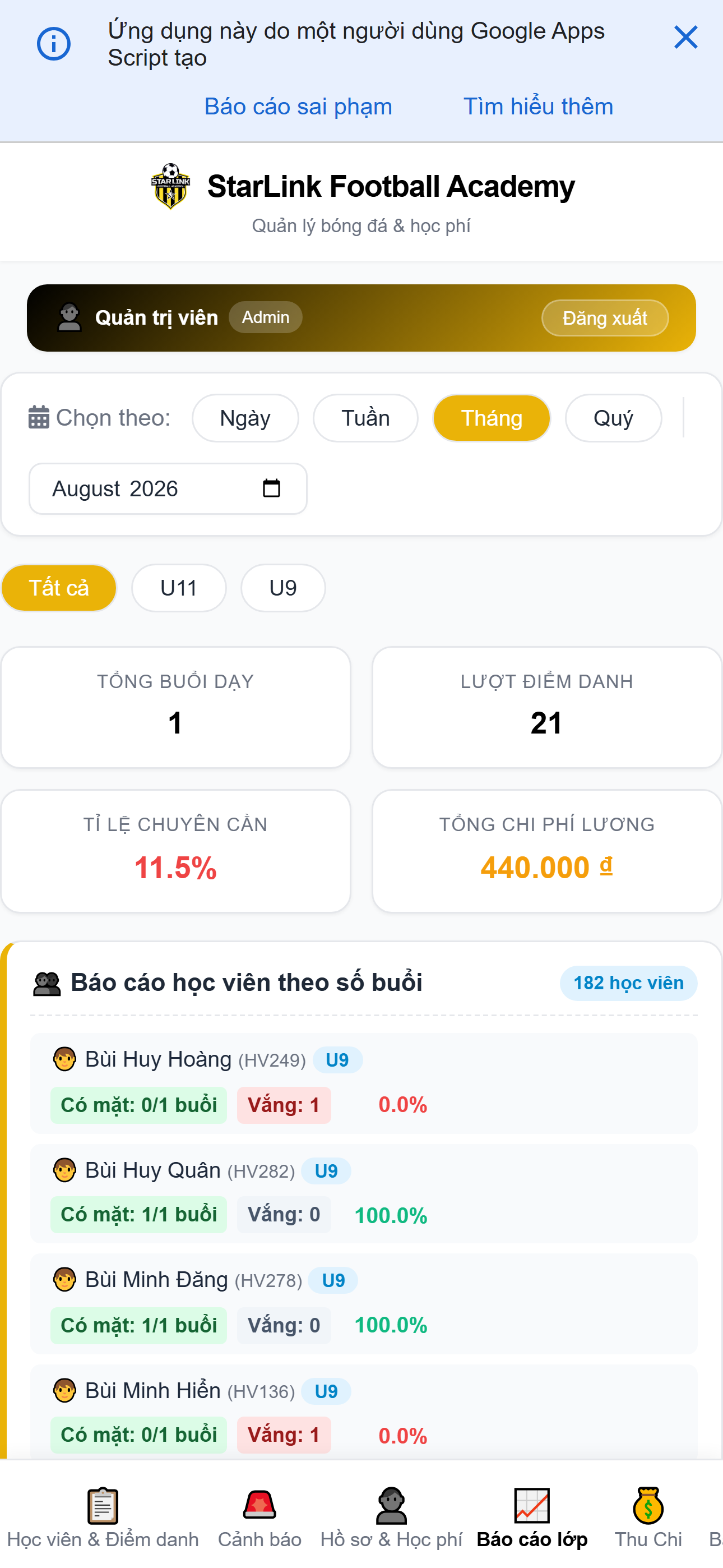StarLink mobile - Báo cáo lớp trên điện thoại