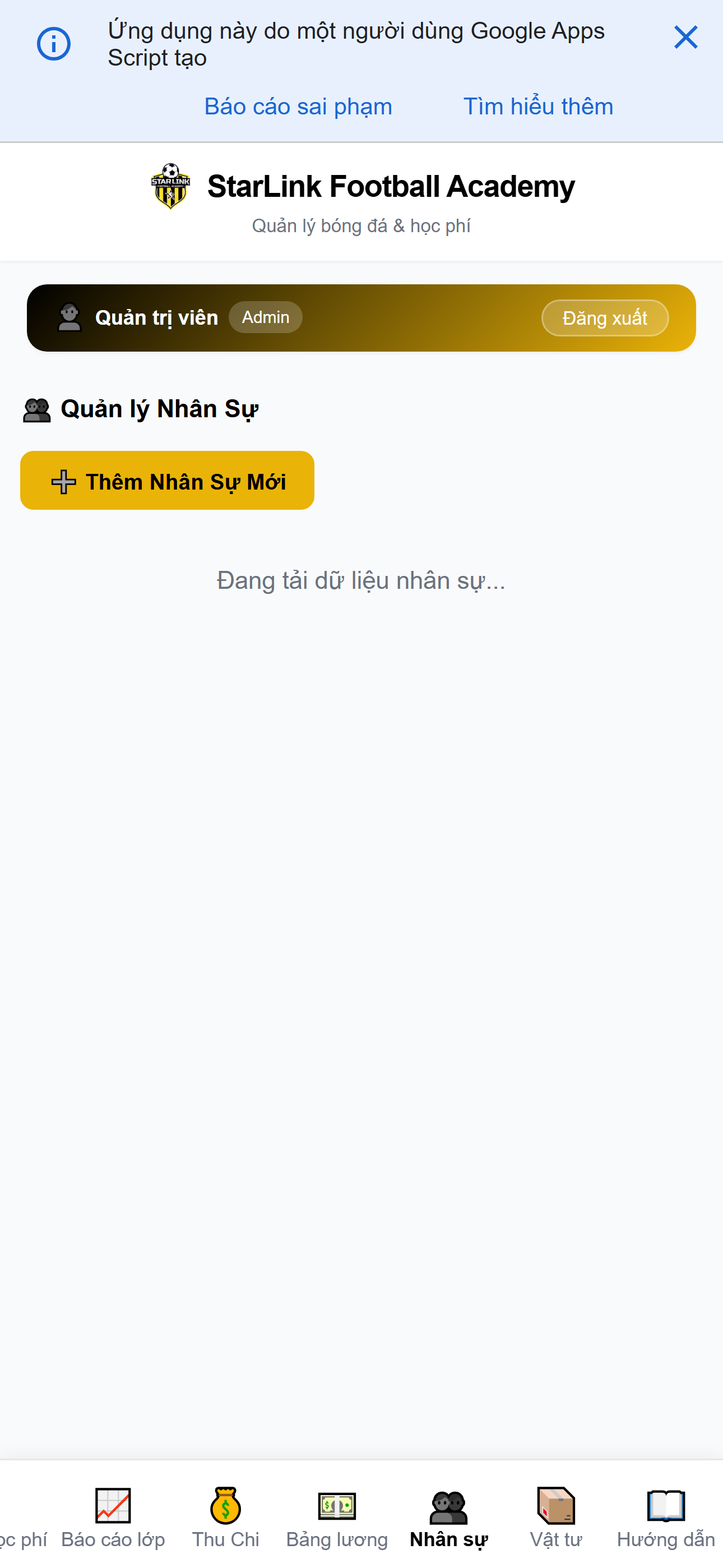 StarLink mobile - Nhân sự trên điện thoại