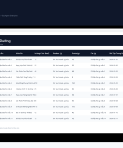 Alternative view of File Nhật Ký Tập Luyện & Tính Macro/Calo Dinh Dưỡng Google Sheet Tự Động Hóa, Dashboard BI Chuyên Nghiệp